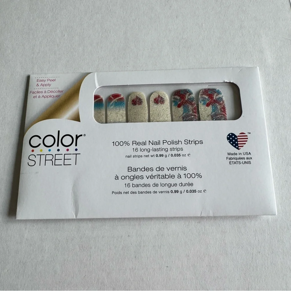 *Retired* Color Street: Take My Hand | Patriotic Red White Blue Heart Ribbon - Picture 3 of 8